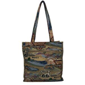 Multicolor Canvas Chicago Style Shoulder Bag